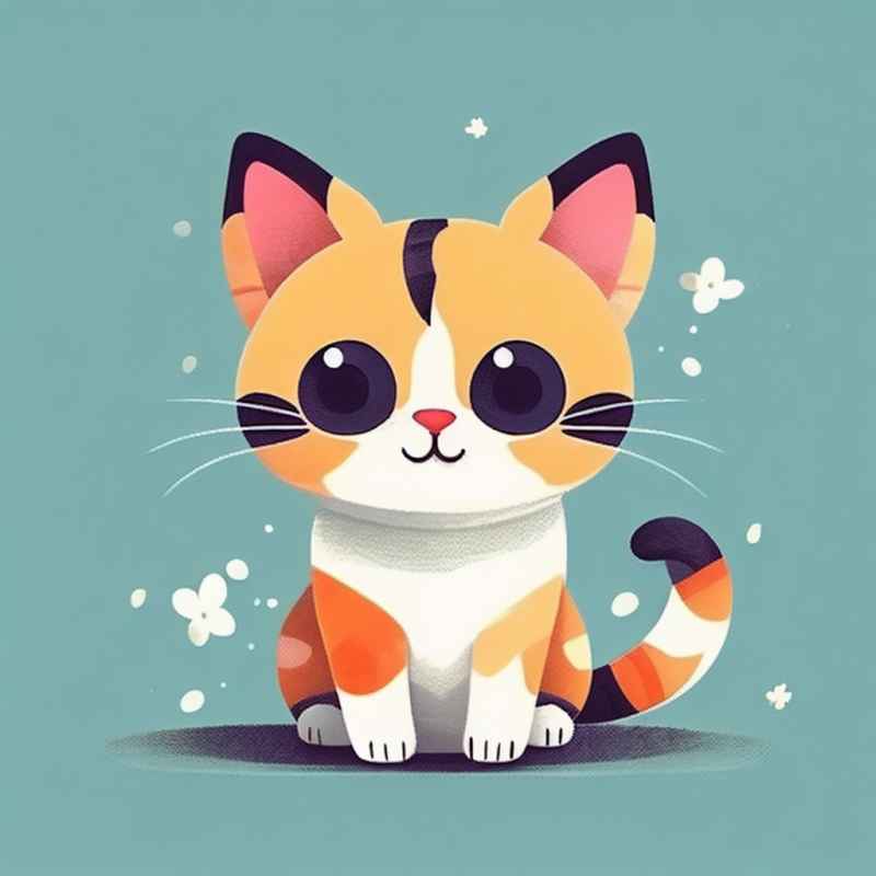 小花猫唯美插画 88