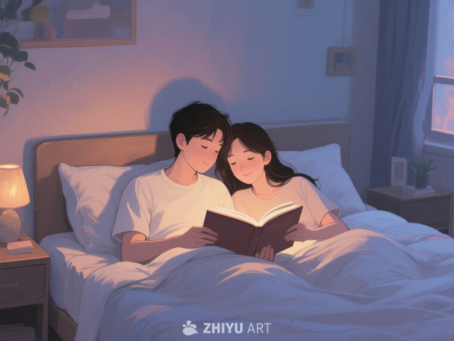 温馨夜晚，共读一本书 869