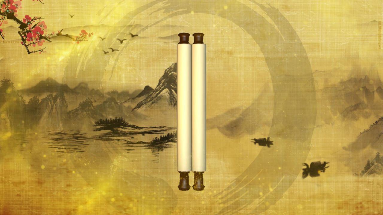 古风卷轴开场LED背景中国风意境水墨山水画舞台视频动态背景素材 30