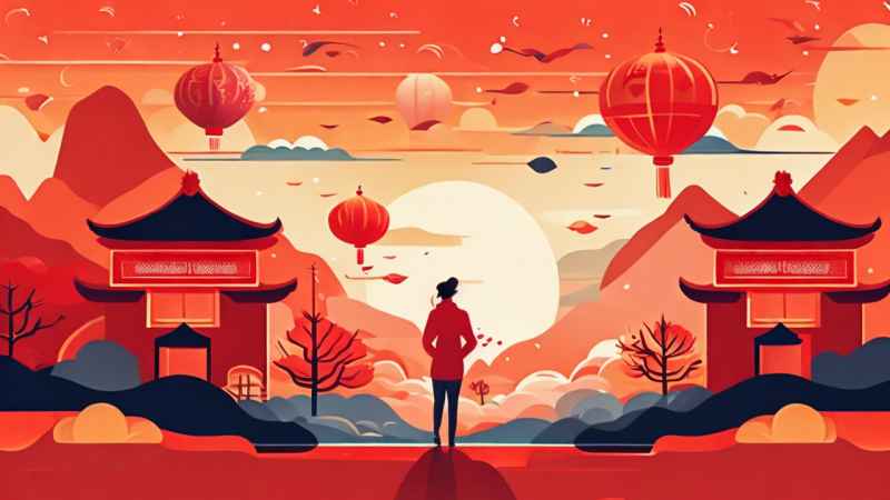 春节拜年守岁插画背景 3