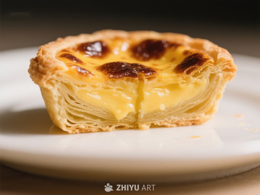 蛋挞特写：金黄酥皮与浓郁蛋奶