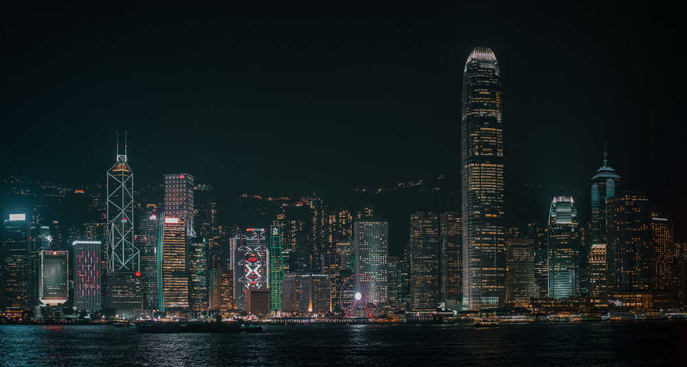 黑金香港维多利亚港夜景