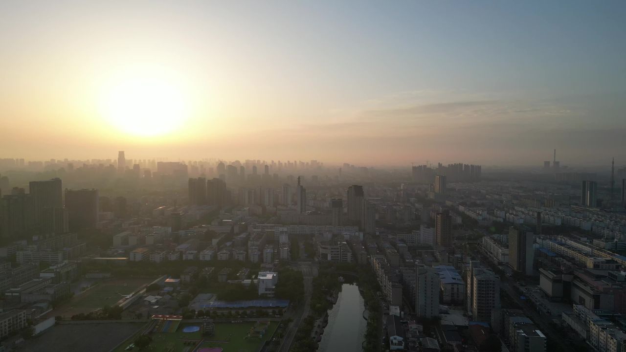 河南许昌城市风光地标建筑航拍 