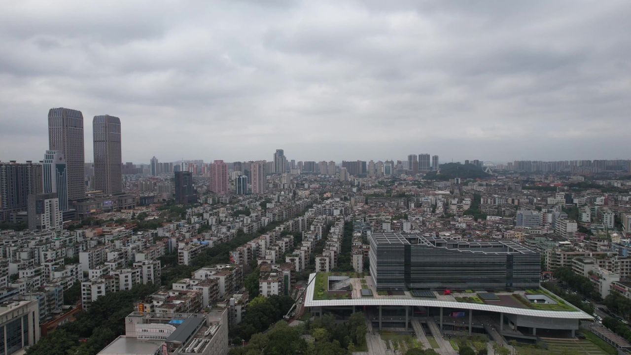 广东中山城市风光航拍 