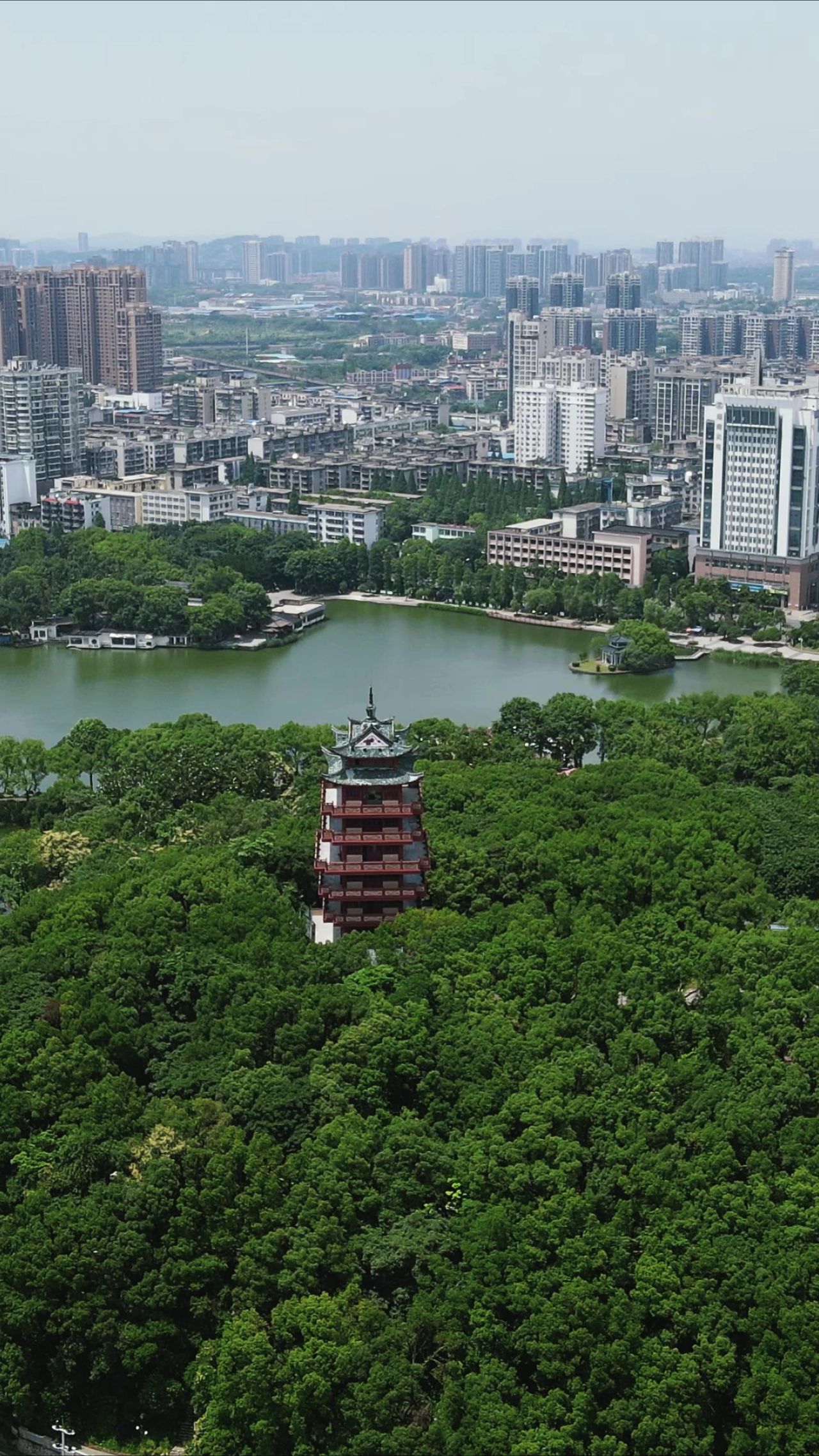 航拍湖南株洲神农塔