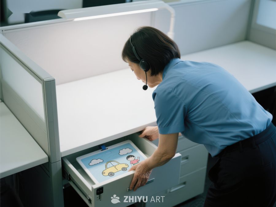 办公室职员整理抽屉文件 91