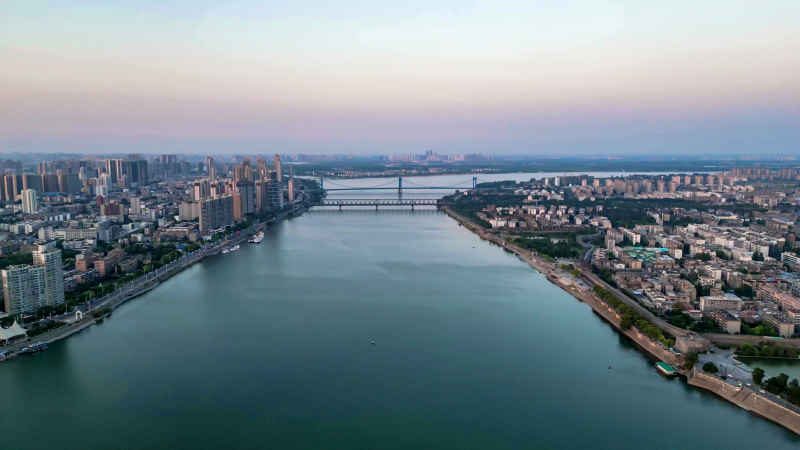 湖北襄阳城市风光航拍摄影图