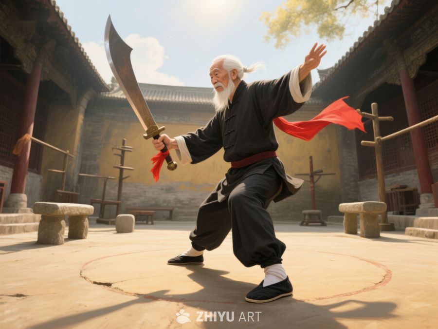 武术大师挥舞大刀 800