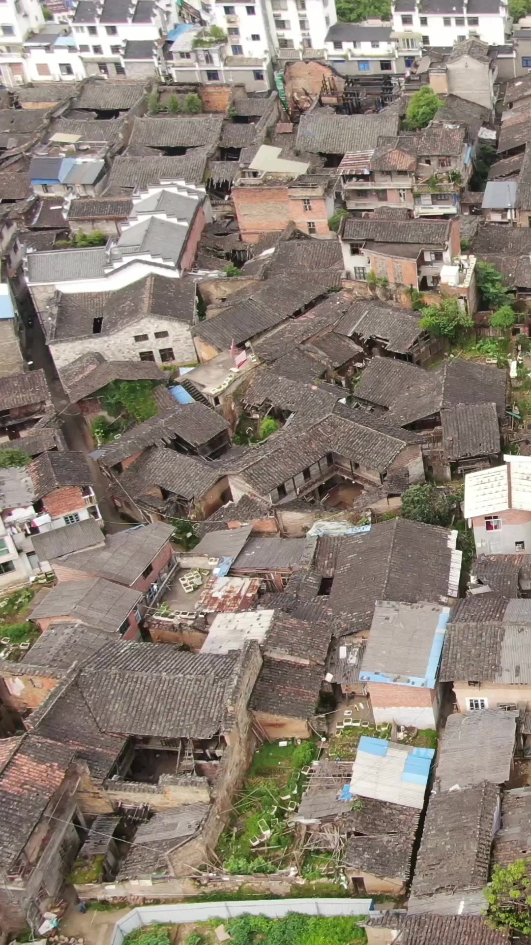 旅游景区福建泰宁古城竖屏航拍