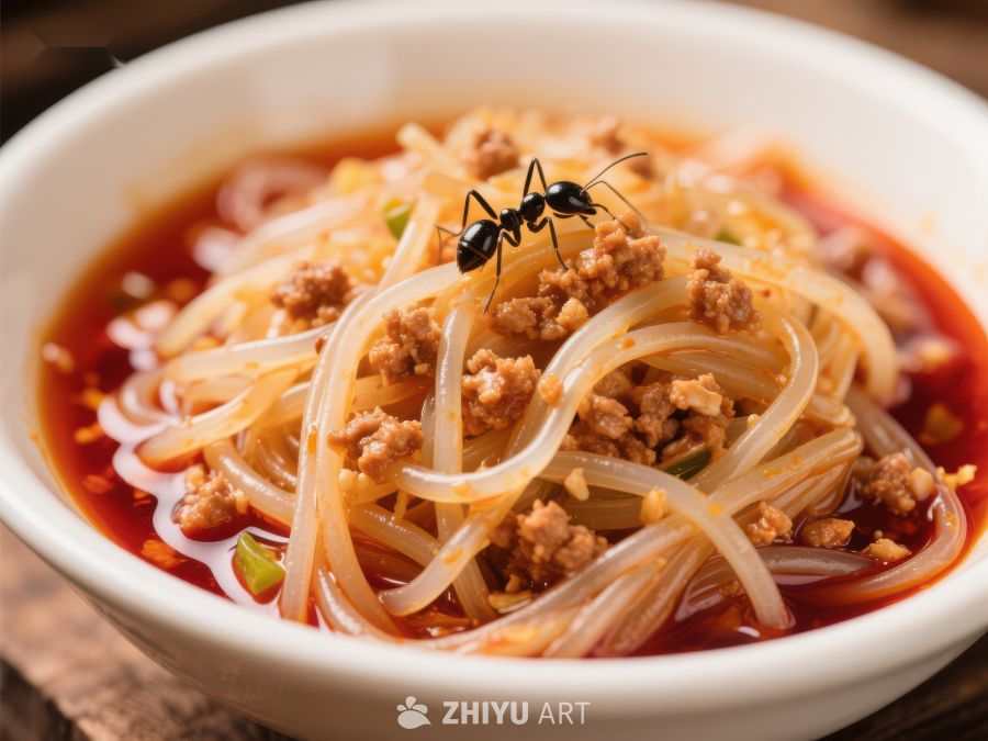 蚂蚁爬上粉丝肉末汤 527