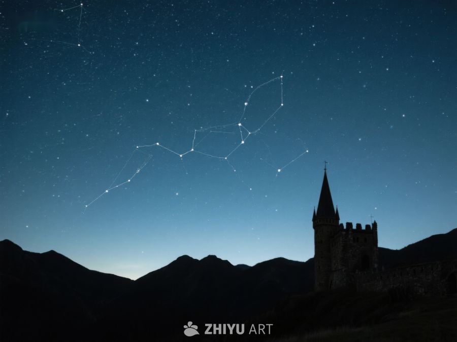 星空下的古堡剪影 164