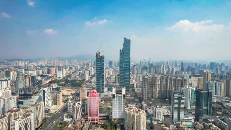 云南昆明城市风光航拍图 