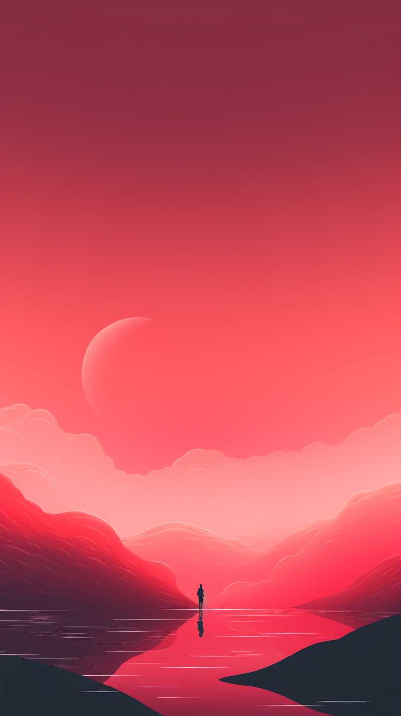 红色背景艺术图