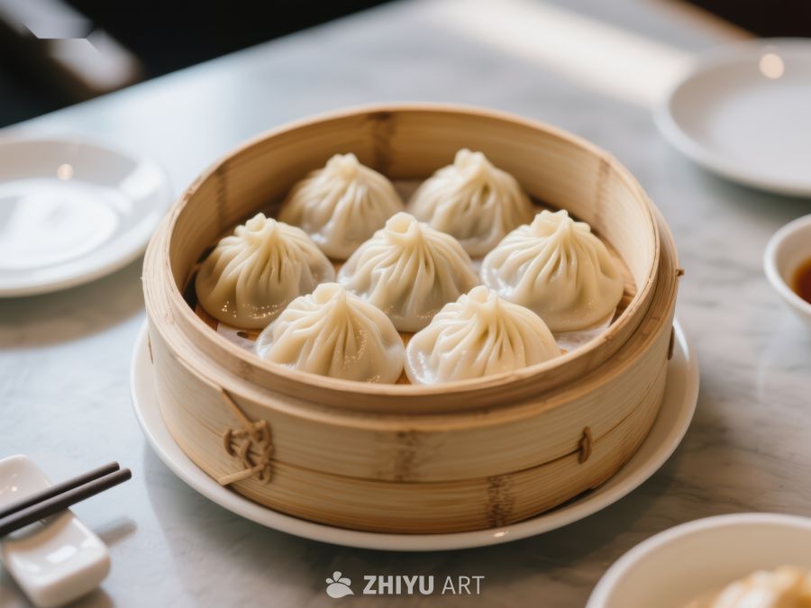 竹笼蒸饺，美味中式点心 1405