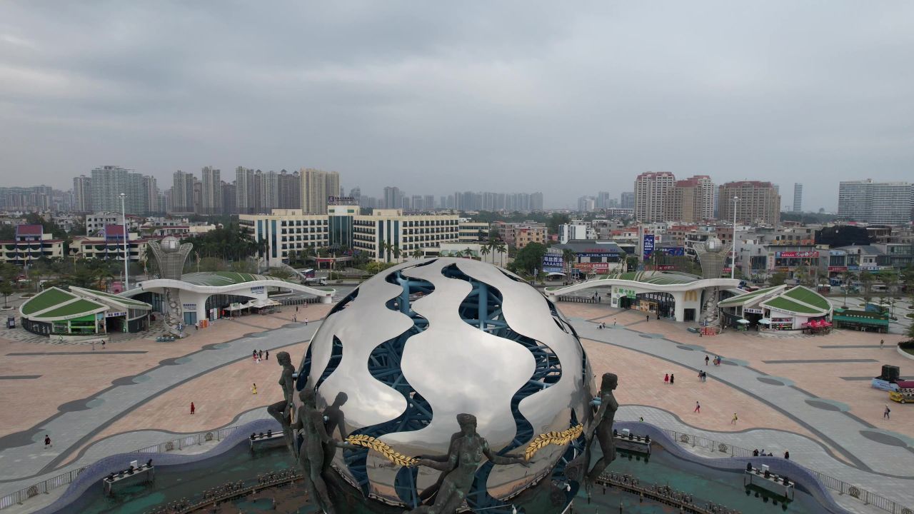 大海海洋沙滩广西北海银滩航拍 