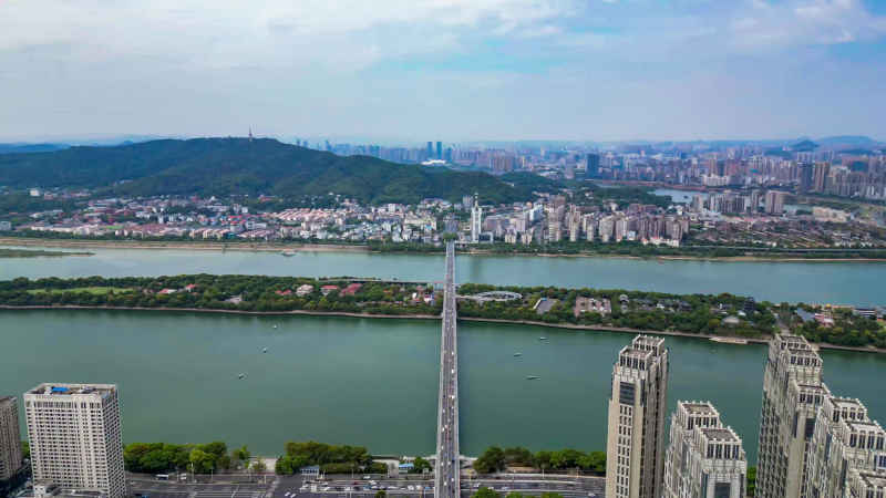 湖南长沙城市风光航拍图 