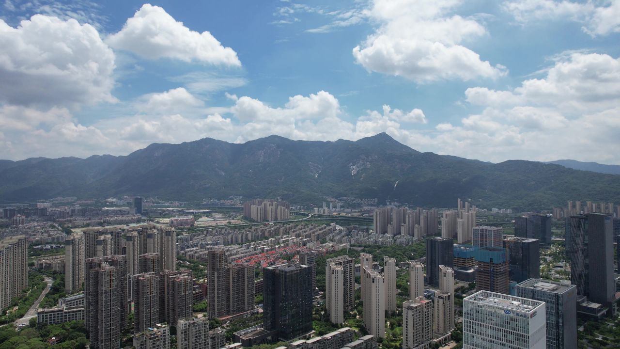 福建福州城市风光航拍 
