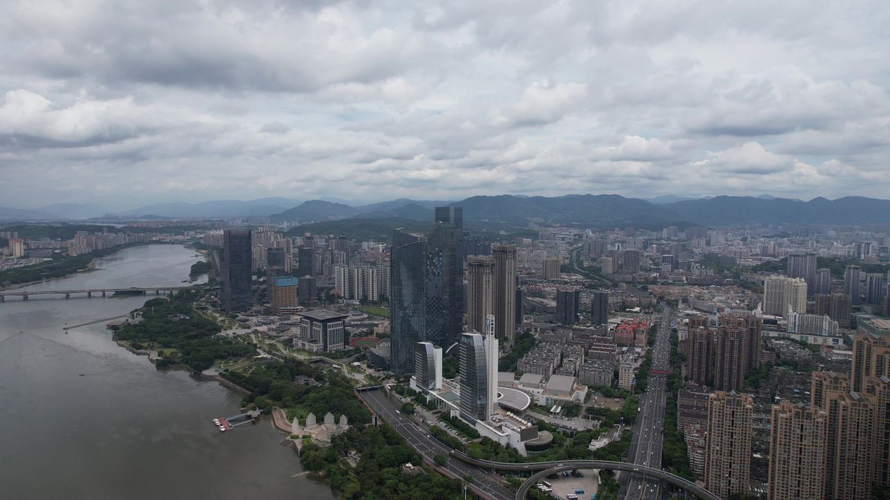 福建福州城市风光航拍 