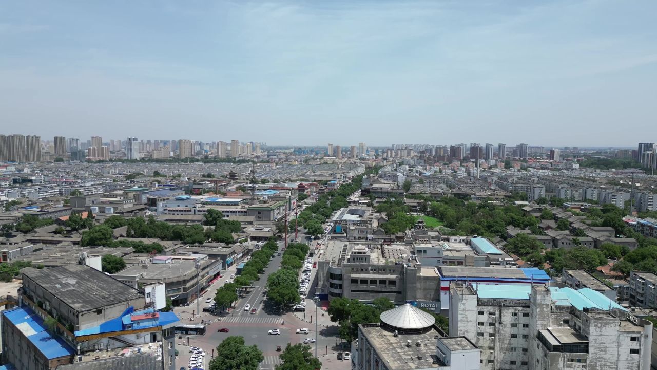  航拍河北保定城市风光