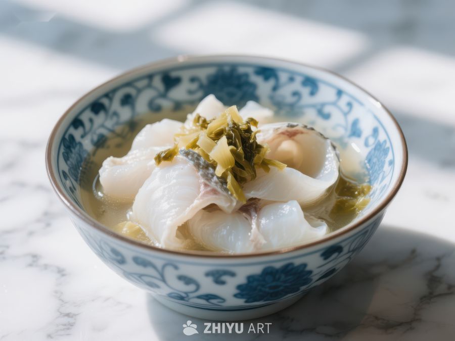 酸菜鱼片汤，清新美味 906