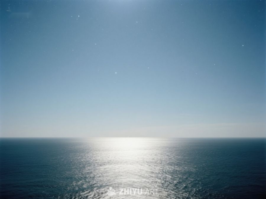宁静海面与星光点缀的夜空 47