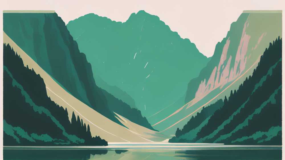 浅绿色山水画1