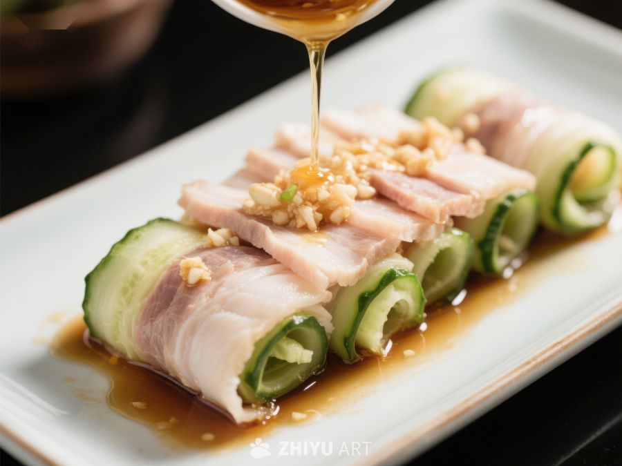 黄瓜肉卷淋酱汁，清新美味 315
