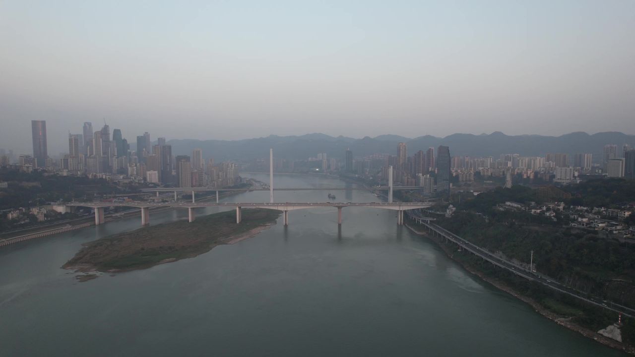 重庆长江大桥航拍