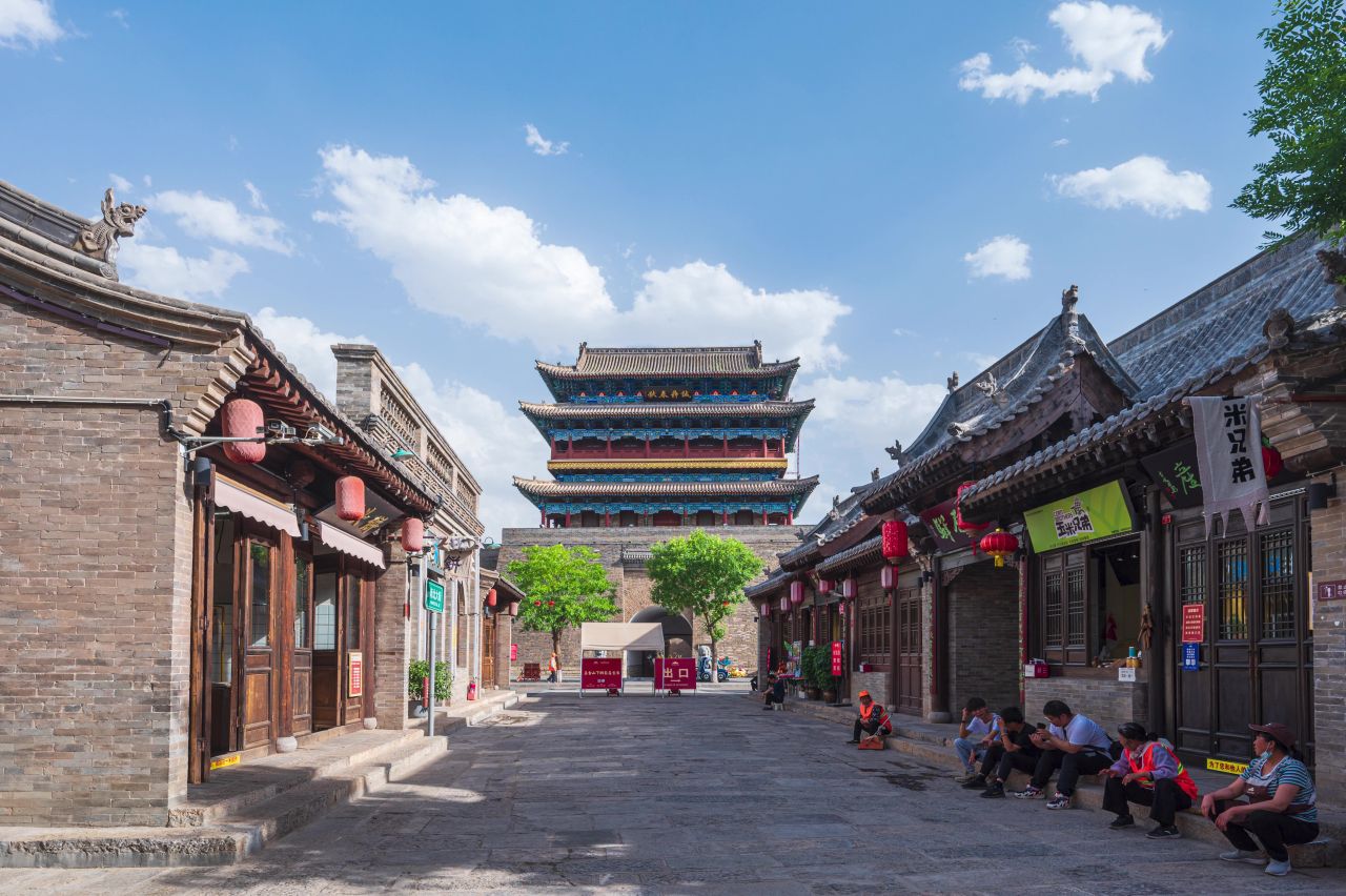 忻州古城南门滑轨多云移动延时