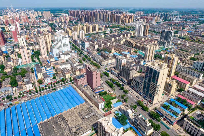 河北衡水城市风光航拍图