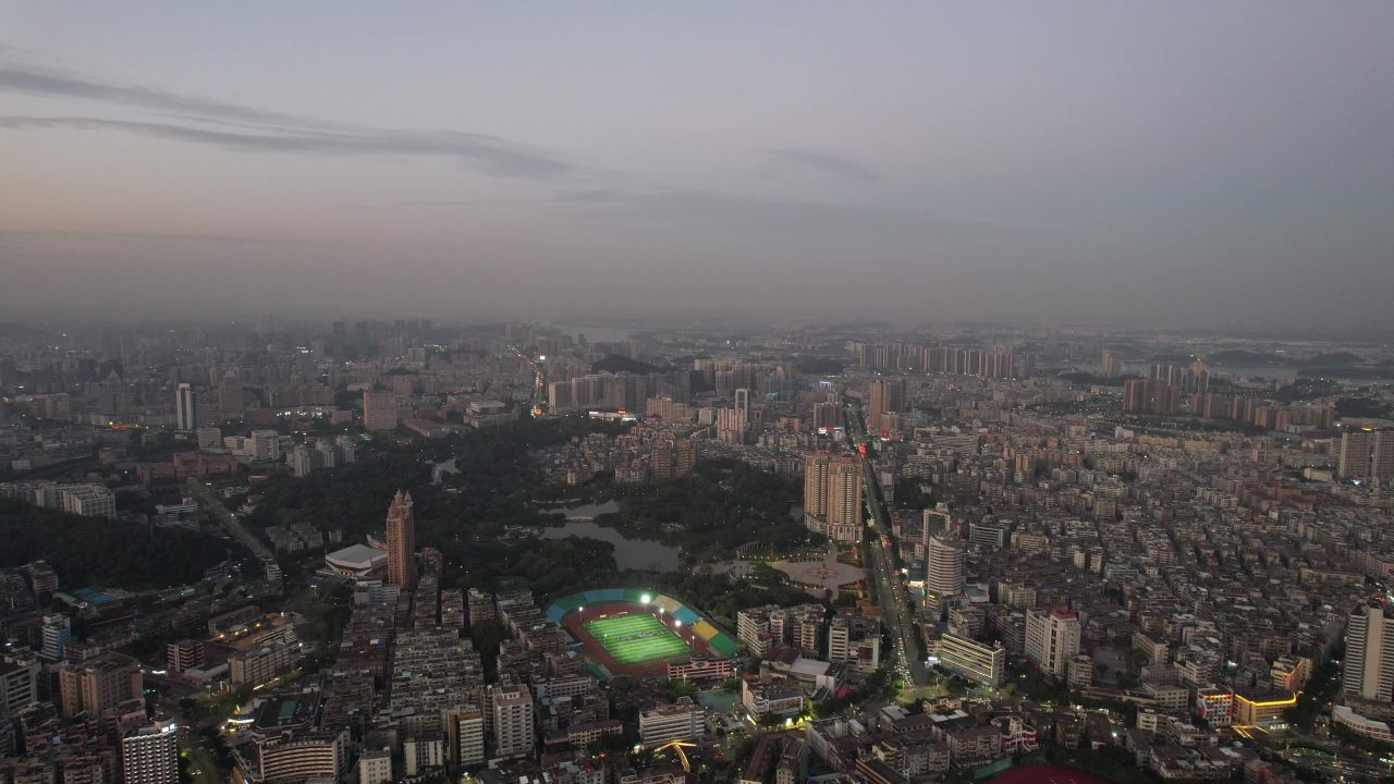 广东江门城市建设航拍 