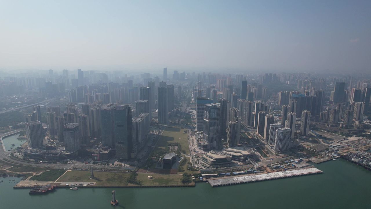 广东湛江城市风光航拍 
