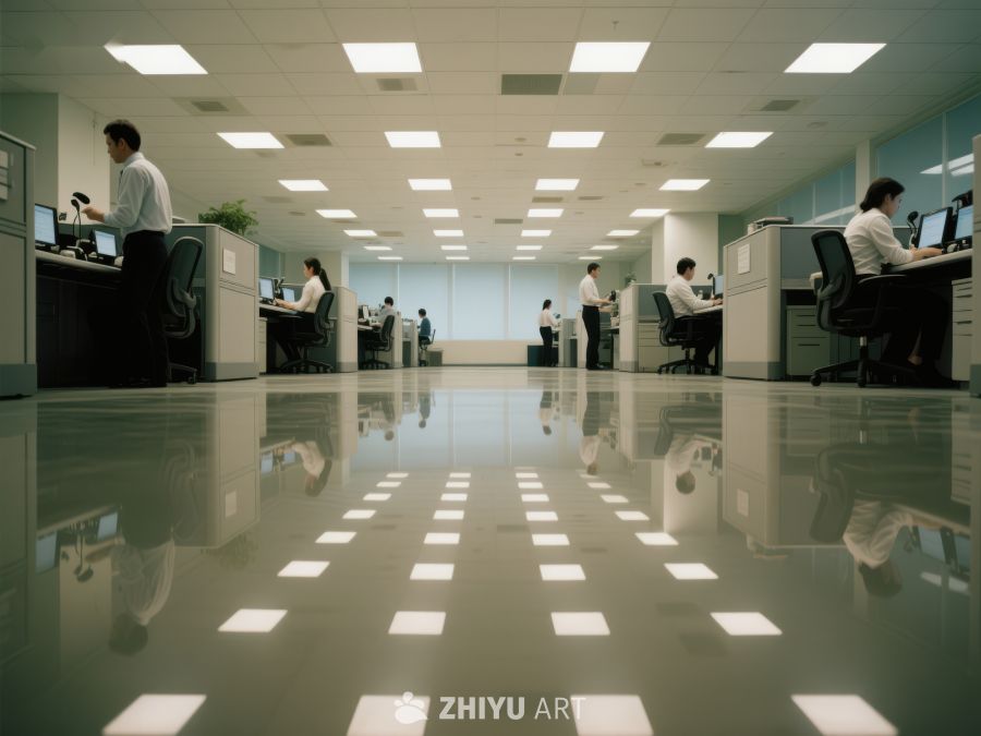 现代办公室内员工工作场景 382