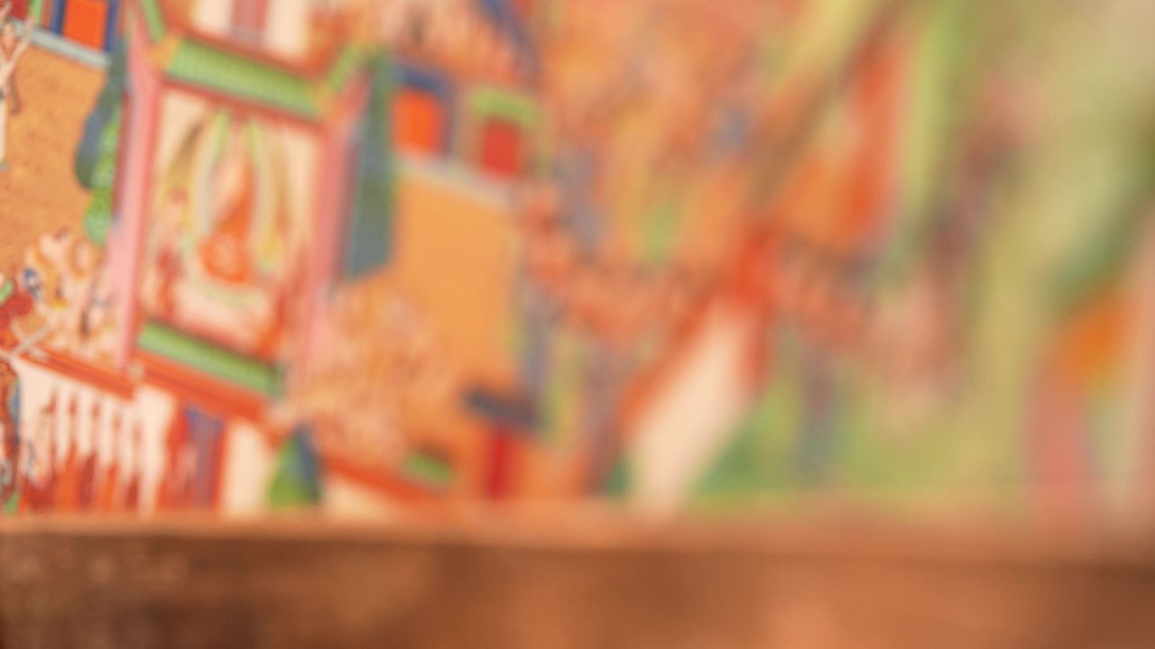 唐卡艺人创作过程