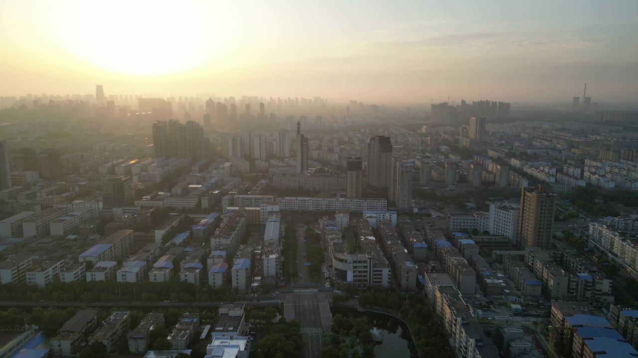 河南许昌城市风光地标建筑航拍 