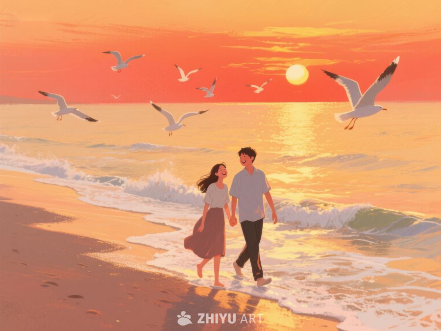 海边漫步的恋人 192