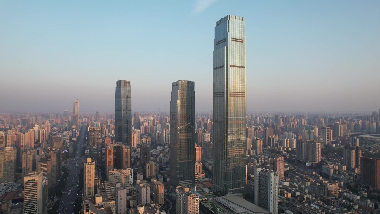 湖南长沙城市风光航拍 