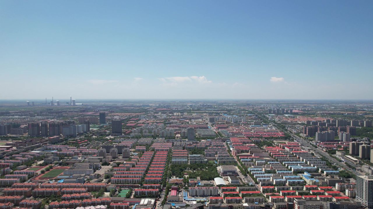 山东东营城市建设地标建筑航拍 