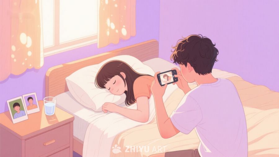 男子为熟睡女子拍照 222