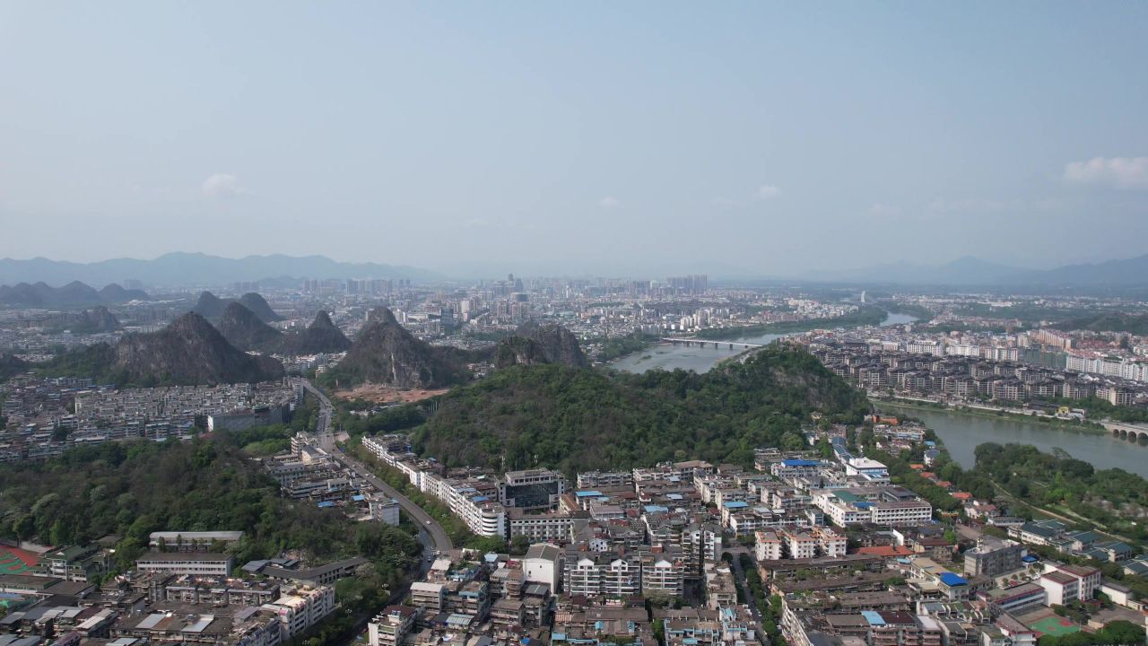 广西桂林山水风光航拍 