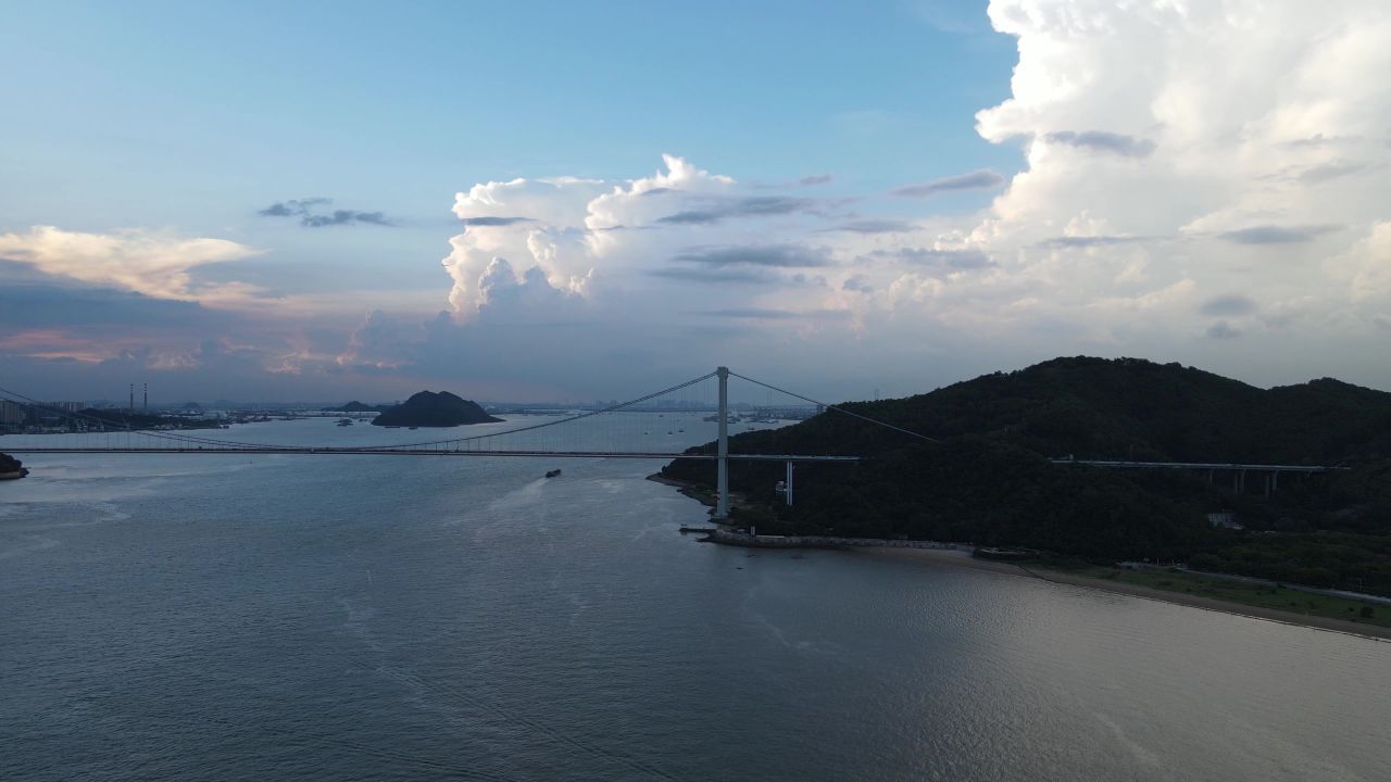 广州珠江口虎门大桥航拍