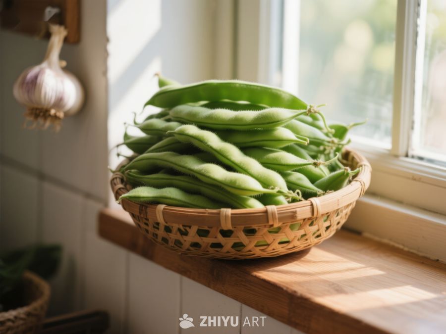 窗台上的新鲜蚕豆 139