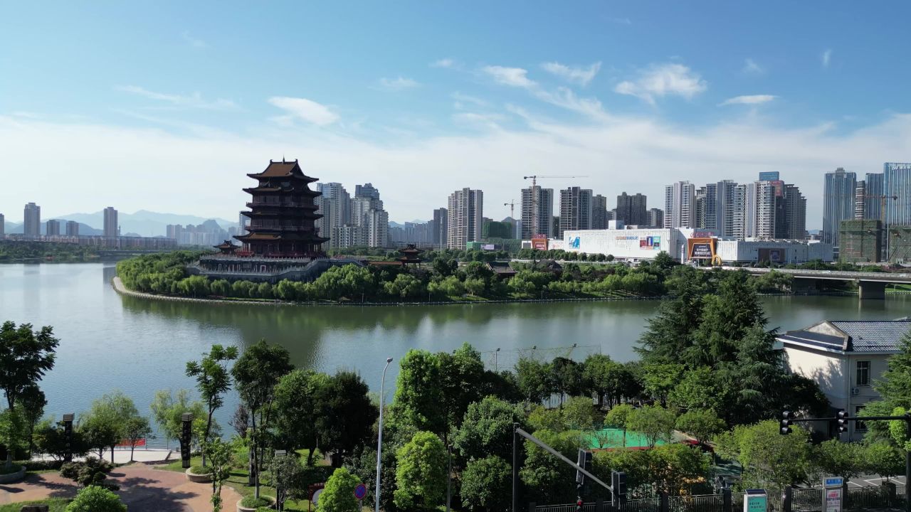 航拍宜春多胜楼