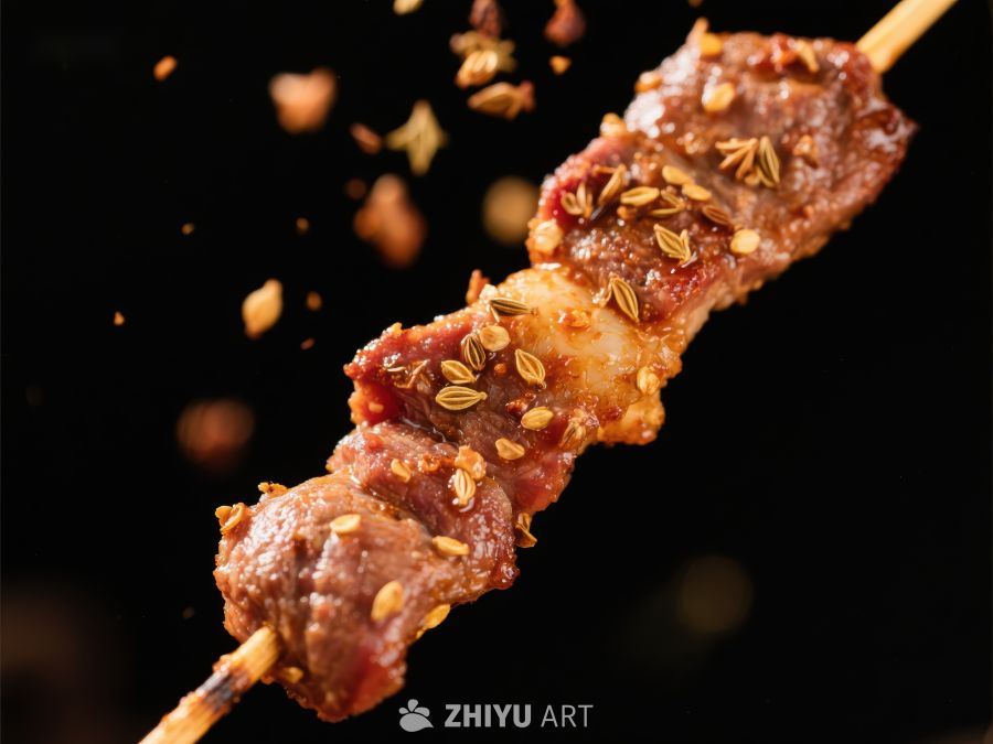 香辣牛肉串，撒满芝麻的美味 790