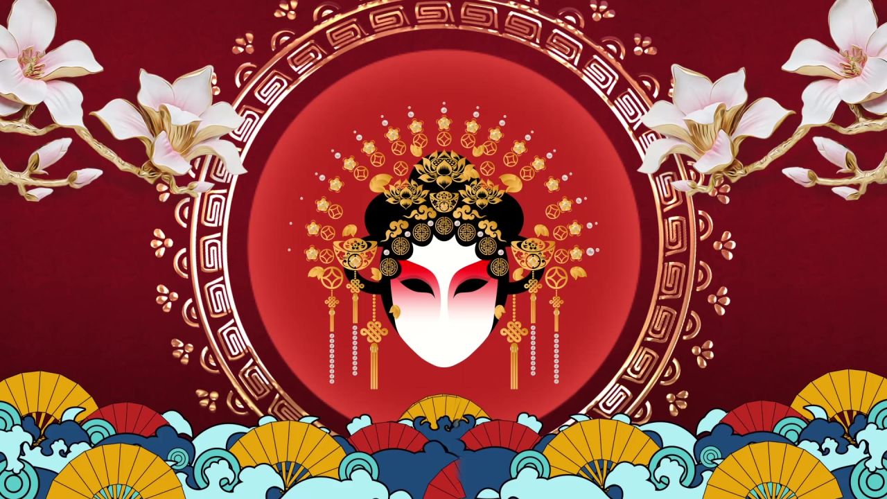古风背景视频 中国风 意境春天 桃花 水墨 24