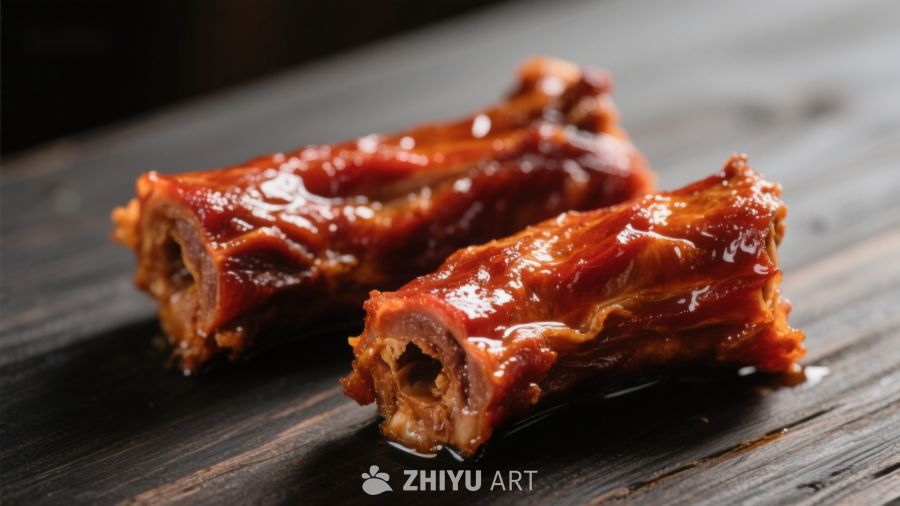 酱汁排骨特写