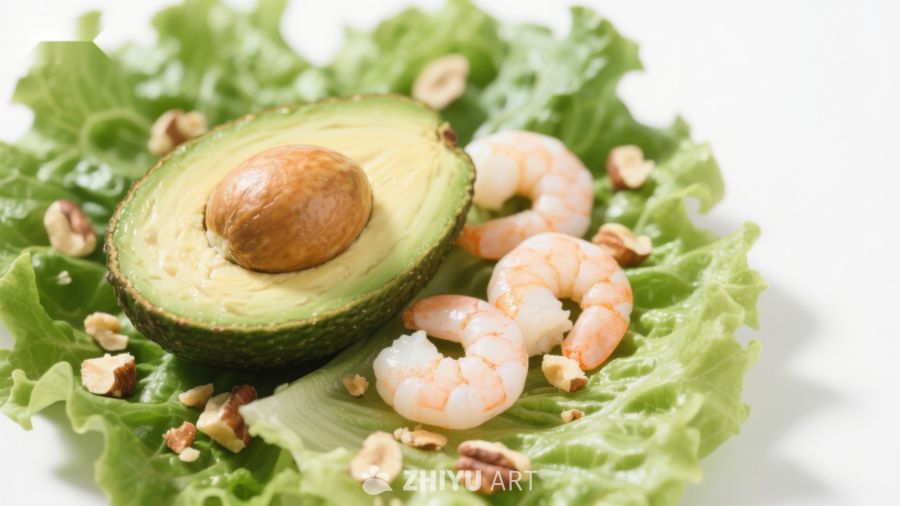 牛油果虾仁沙拉特写