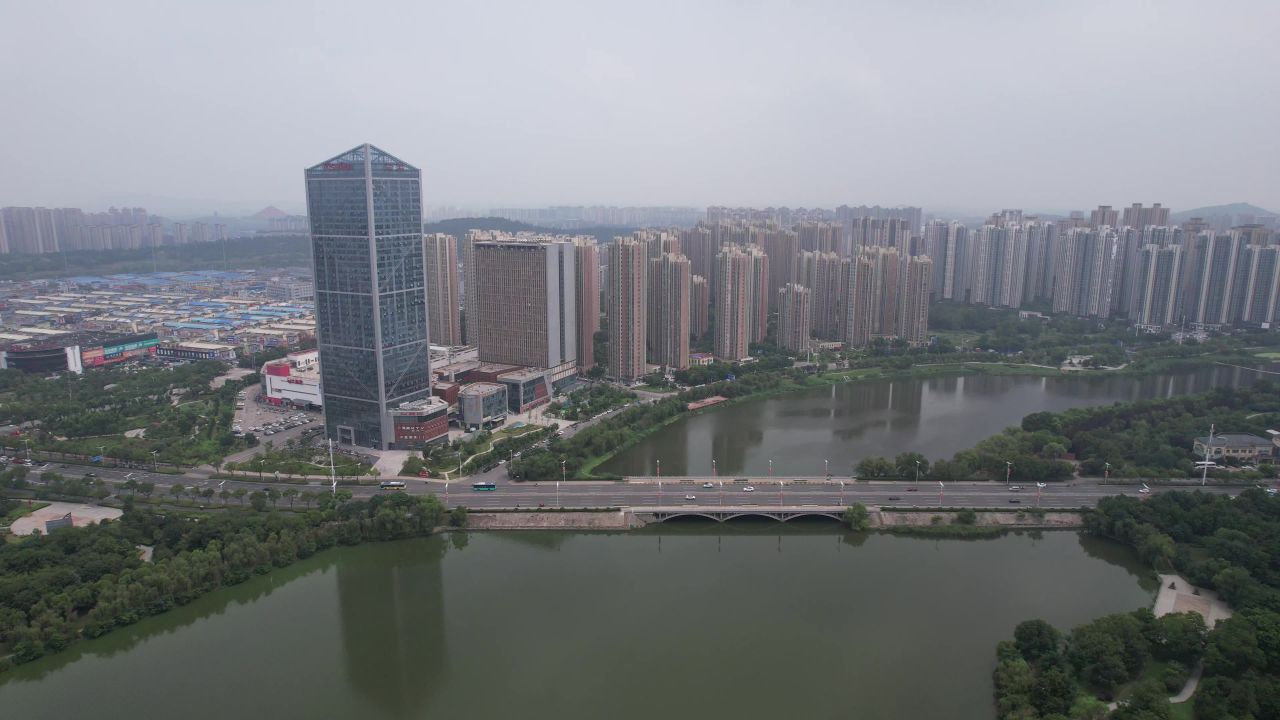 安徽蚌埠城市风光航拍 