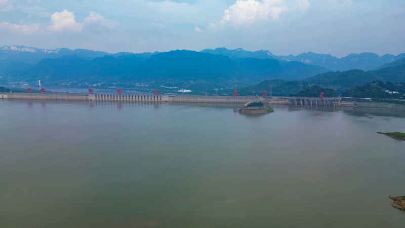 航拍湖北三峡大坝5A景区  
