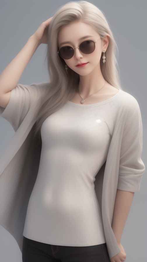 酷酷的白色衣服人像